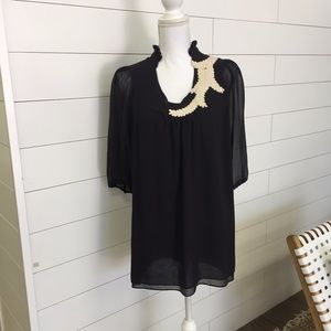 Twelfth Street, Silk Top with Applique Detail